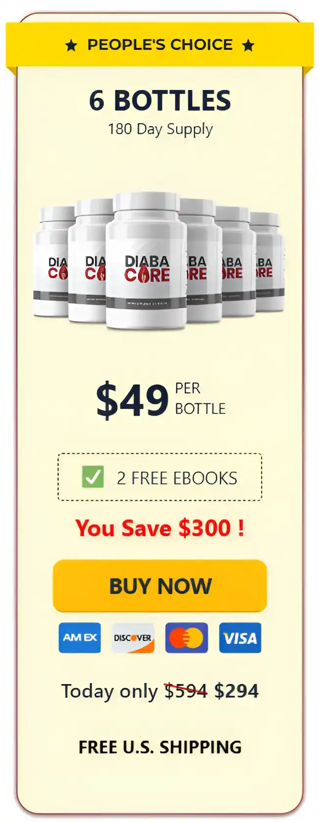 Diabacore 6 bottle pricing